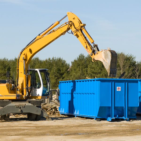 what size residential dumpster rentals are available in Westwood California